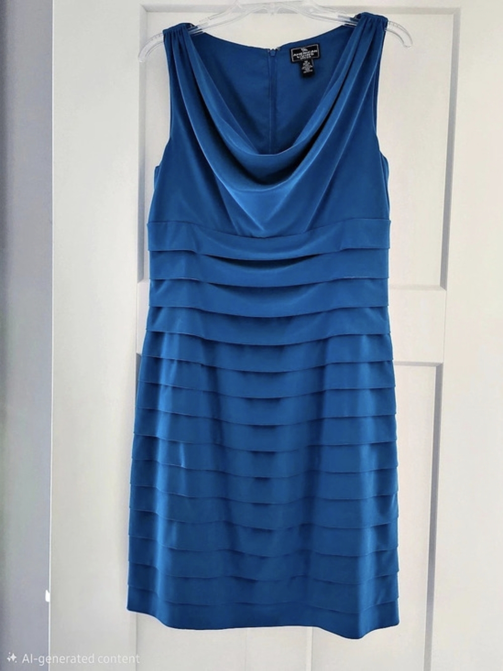 American Living Blue Cowl Neck Mini Dress Size 12
